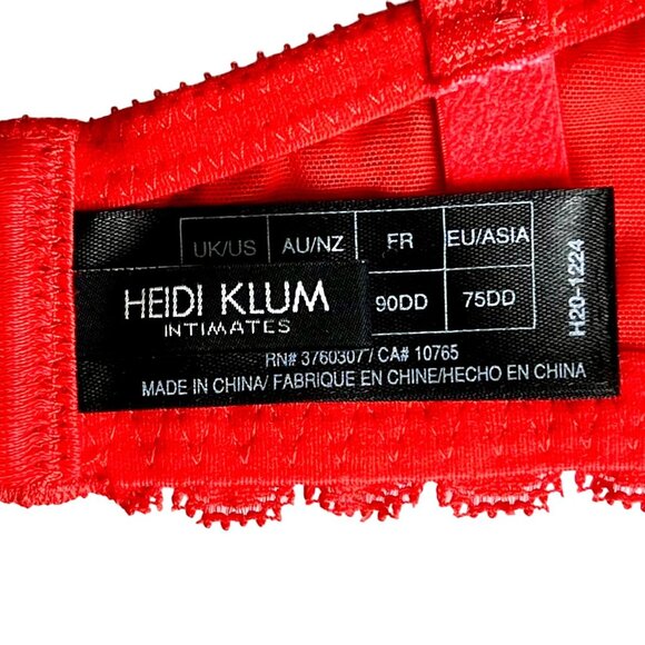 Heidi Klum Intimates Sexy Red Lace Underwire Dreamtime Bra 34DD NWOT - Picture 4 of 9